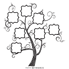 family tree with swirls design vector