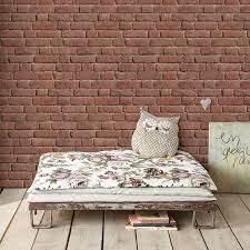 Pink Old Bricks With Beige Joints Wallpaper