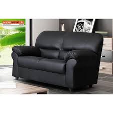 polo 2 seater sofa black faux pu