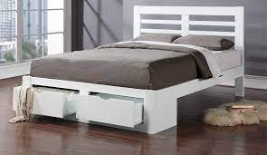 brett pure white wood bed frame