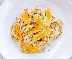 with bottarga and lemon breadcrumbs