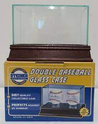 Double Baseball Glass Display Case With