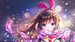 cute anime winter scarf 4k