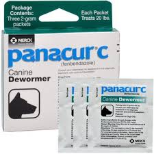 Panacur C Canine Dewormer 3 X 2 Gram Packets Treats 20 Lbs