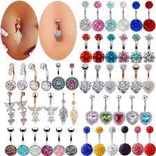 new belly on rings dangle crystal