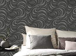 Modern Black Silver Grey Wave
