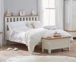 Liesel tufted queen canopy bed. Eden Oak And White Double Bed