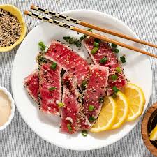 seared yellowfin tuna with sesame sauce