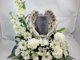 Sympathy flowers with angel keepsake. Angels Wings Local Only In Defiance Oh Fancy Petals