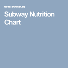 Subway Nutrition Chart Fast Food Nutritiion Chart And