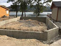 Stepped Concrete Foundation On A Slope