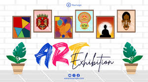 art exhibition banner vector images