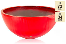 72cm Fibreglass Red High Gloss Low Bowl