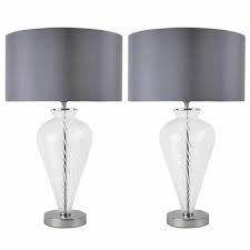 Clear Glass Bedside Table Lamps