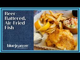 beer battered air fried fish blue