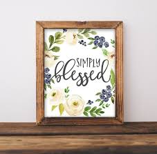 Printable Wall Art Simply Blessed