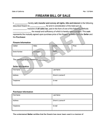 Create A Firearm Bill Of Sale Form Legal Templates