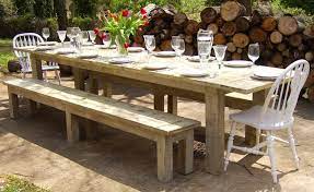 Large Rustic Wood Outdoor Dining Table