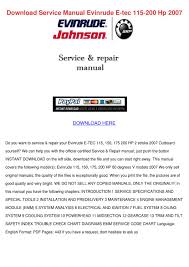 Download Service Manual Evinrude E Tec 115 20 By Stephanie