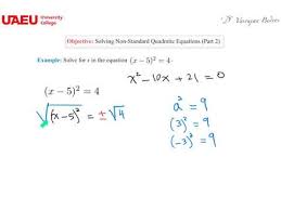Non Standard Quadratic Equations 2