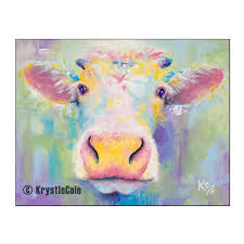 Spring Cow Art Print On Paper Or Canvas
