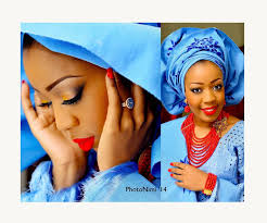 yoruba bride in lovely blue attire