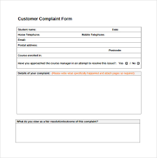 Complaint Forms Template Under Fontanacountryinn Com
