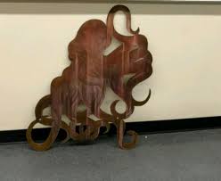 Metal Wall Art Octopus Rustic Large
