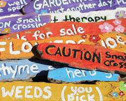 Image of Driftwood Garden Signs