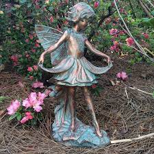 Emily Flower Fairy In Bronze Patina