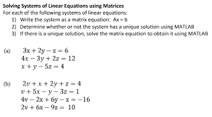 linear equations using matrices chegg