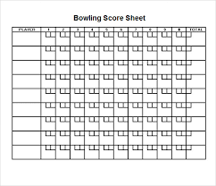 Bowling Score Sheet Template Excel