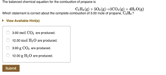 Solved The Balanced Chemical Equation