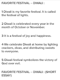 my favourite festival diwali brainly