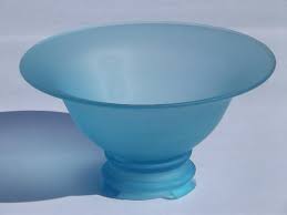 Deco Vintage Frosted Glass Bowl And