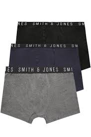 3 Pack Smith Jones Essential Elasticated A Front Boxers
