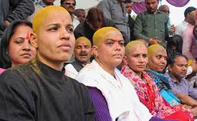 shave head protest by madhya pradesh