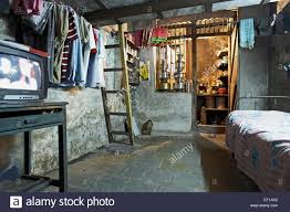 One Room House Textile Mill Chawl Mumbai India Asia Stock