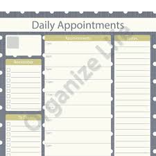 Daily Appointment Planner Printable Pdf Instant Download Etsy