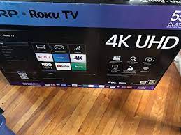 Sharp 50 inches tv's dimension are: Amazon Com Sharp 4k Uhd Led 2160p Smart Tv With Hdr Roku Tv Lc 55lbu591u 55 Refurbished 0600603210402 Books