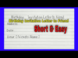 birthday invitation letter to friend