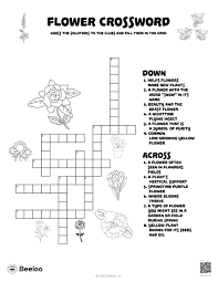 flower crossword beeloo printable