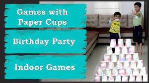 2 paper cup games for kids party game