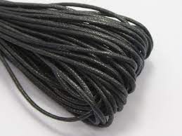 black waxed cotton beading cord