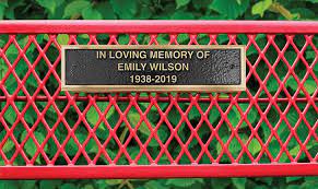 bronze expanded metal bench plaques
