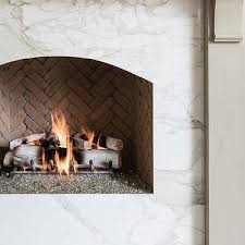 Modern White Stucco Fireplace