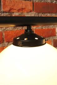 Versatile hanging pendants suitable for hallway lighting, kitchen island pendant lights. Glass Ball Swing Pendant Light 3 Hand Blown Glass Black Metalware Fat Shack Vintage