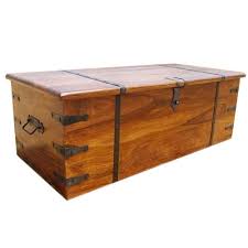 Wooden Brown Storage Box Coffee Table