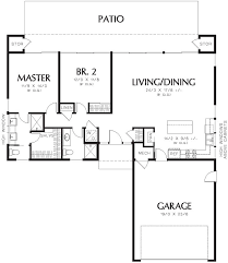 Contemporary 2 Bedroom Ranch House Plan