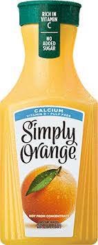 simply orange pulp free 100 pure